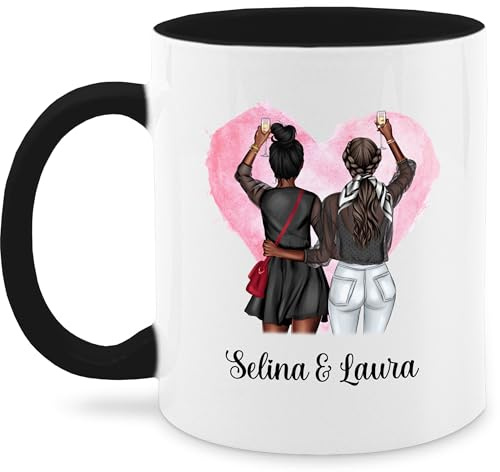 Tasse Tassen 325ml - Beste Freundinnen | BFF | Geschenk für beste Freundin Geschenkidee | Freundschaft Freundin - 325 ml - Schwarz - frauen freundschaftsgeschenke partner sektgläser kaffeebecher