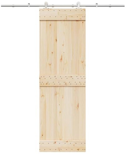 Schiebetür-Beschlagsatz 200 cm Edelstahl Silbern, LAPOOH Schiebetürsystem, Schiebetür Beschlag - 4009691