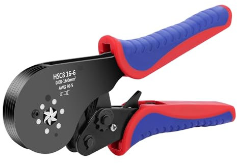 AOOWU Crimping Tools, Crimping Plier, 0.08-16mm² Hexagonal Crimping Tools, Ferrule Crimper Tool, Self-Adjustable Ratchet Bootlace Cables Crimp Tools, Wire Crimper Plier, Electricians Tools, Crimper