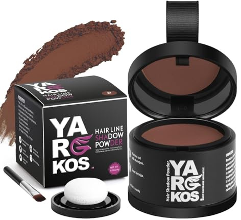 Yargkos Osynligt fästpuder, kvinnor vattentät concealer för hårtätning, omedelbar effekt hårfäste puder, män hår täcker till toppen dölja kall grå tunna fläckar, 7-röd brun