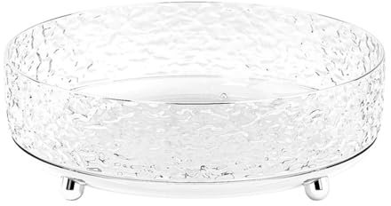 LVUNZJCA Porta Spezie Girevole Carosello di stoccaggio Trasparente Rotante con ripiano da Tavolo(Silver,282x88mm)