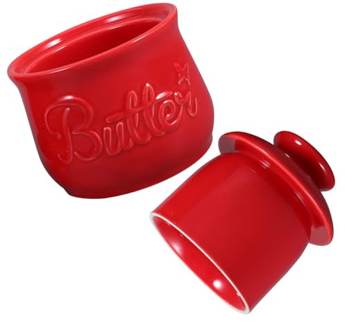 POPETPOP Beurrier Céramique Pot Vintage Pour Stockage Beurre Couvercle Hermétique Comptoir Cuisine Français