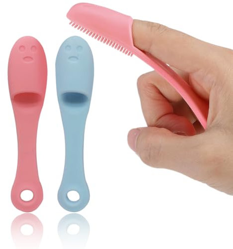 UEIOAVL Appareils de nettoyage et brosses pour le visage, Lot de 2 brosses applicatrices pour le nez en silicone pour éliminer les points noirs et nettoyer en douceur (bleu, rose)