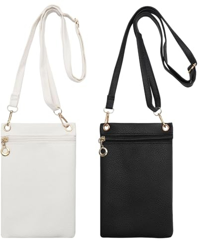 2PCS Handytasche Zum Umhängen Damen Mädchen Weiches PU-Leder Handy Tasche | Umhängetasche Handyumhängetaschen Handtasche Klein mit Abnehmbarer Schultergurt Handyhandtasche für Einkaufen Verabredungen