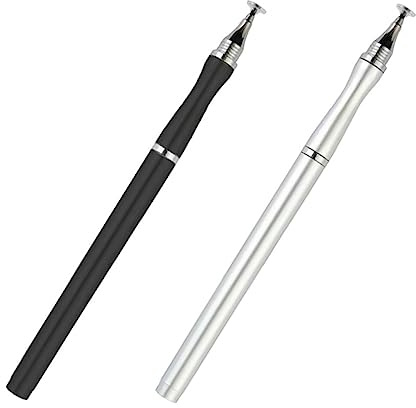 DIYEAH Lápices Ópticos para Tableta Doble Punta para Pantalla Táctil, Usuarios Generales, Diseño Compacto, Punta Suave Sin Daños, Compatible Pantallas Electrónicas, Colores Negro y Blanco