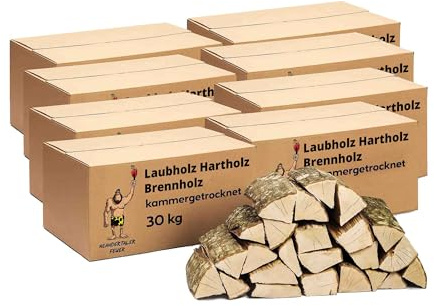Neandertaler Feuer 240 kg Brennholz Feuerholz - Grillholz 25 cm Holz für Feuerschale Grill Pizzaofen Smoker Lagerfeuer | Räucherholz Hartholz Woodfire Dekoholz Kaminholz Laubholz