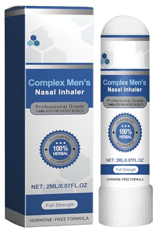 KOAHDE Bâton D'aspiration Nasal,Complex Men's Nasal Inhaler,Inhalateur Nasal Portable,Inhalateur De Nez De Poche,Ergonomic Breathing Stick,2ML,1PC
