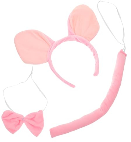Hemobllo Kuscheliges Schweine Kostüm Set mit Süßem Haarreif Schweineohren und Weiches Plüschmaterial Dekoratives Tier Stirnband für Halloween Karneval Fasching und Kostümpartys