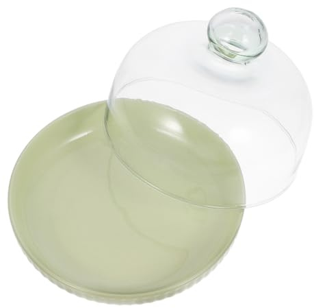 MUCKLILY Vassoio Per Torte Con Cupola in Vetro e Ceramica Supporto Per Esposizione Di Torte e Dessert Vassoio Per Pane e Frutta Per Feste e Eventi