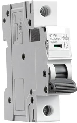 Interruptor Automático Disyuntor MCB 1P de riel DIN de 220 V y 400 V, 6 A a 63 A, CA, capacidad de corte de 6 KA, interruptor de encendido y apagado(20A)