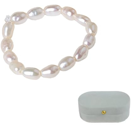 Collenatsy Perlenring für Damen, eleganter Elastischer Ring mit Perle, Stapelbar als Anti-Stress Fidget und Anxiety Schmuck für Mädchen