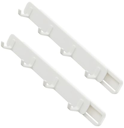 VILLCASE 2pcs Retractable Wall Row Hooks Adhesive Space-Saving Storage Hangers for Bathroom Kitchen Bedroom Cabinet Door Organiser Environmental-Friendly Material Easy Installation