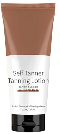 Self-tanning lotion natural organic ingredients. Moisturising self-tanning lotion with coconut for a natural tan from light to medium or medium (coffee, one size)