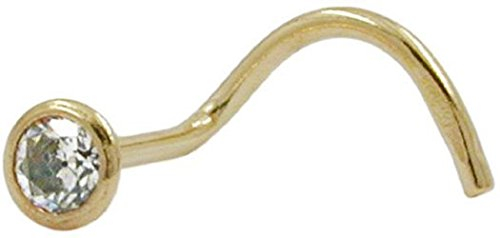 Piercing Nasenstecker Zirkonia rund aus 375 Gold 2.5 mm inkl. Schmuckbox