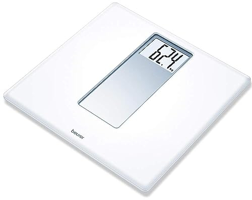 Beurer PS 160 Personenwaage, Waage mit LCD-Display, große Ziffern 4,7 cm, Tragkraft 180 kg, weißes Retro-Design, weiß