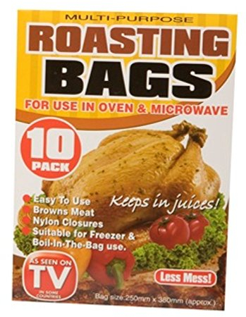 Avasee 10-Pack Rectangular Roasting Bags - Clear, Disposable, Single-Layer LDPE, Self Seal, Moisture Retention, Easy to Use, Suitable for Oven & Microwave