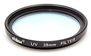 vhbw Filtre UV Universel pour Les objectifs d'appareil Photo de Filetage 39mm - Filtre de Protection UV, Noir