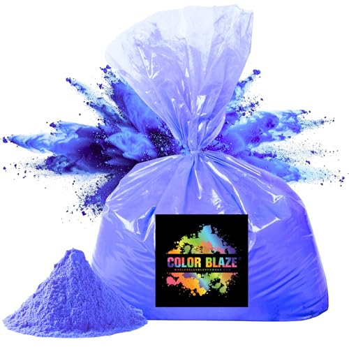Color Blaze Holi Colored Powder - 5 lbs of Purple Powdered Color - for Fun Runs, Color Toss, Rangoli, Powder War, Backyard Party & Festivals - Pack of 1 Colorful Bag - 5 Pounds in Bulk - Purple