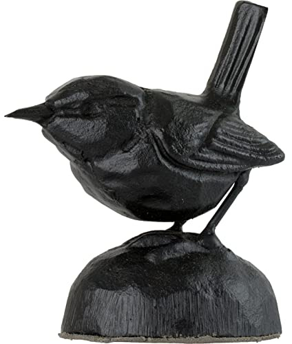 WILDLIFEGARDEN WG711 Gusseisen Zaunkönig - Skulptur mit Vogelmotiv für Garten und Innenbereich