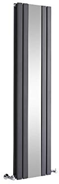 MILANO Anthracite Vertical Double Flat Panel Radiator Mirror 1600 x 385mm
