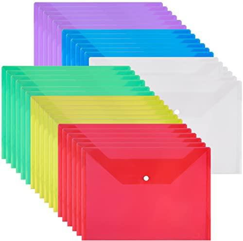 Kunststoffhüllen mit Druckknopf, A4, 36 Stück