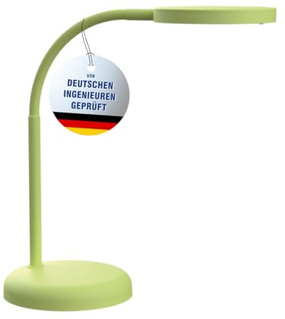 MAUL lampara escritorio MAULjoy 26 x 13.7 x 33.5 cm | Pequeña lámpara de escritorio con soporte | Lampara de mesa LED moderna para escritorio | Lámpara LED con luz de 3000K | Lime