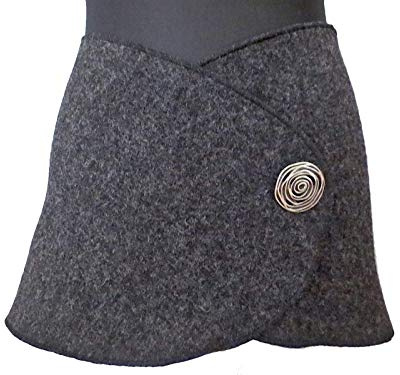 NAMSA - NIERENWÄRMER, Hüftgürtel aus 100% Wolle - GEWICHT: 670/690 gr./m mit silberfarbenem METALL Knopf - Rosette, Cacheur, Hüftschmeichler, Wollschal