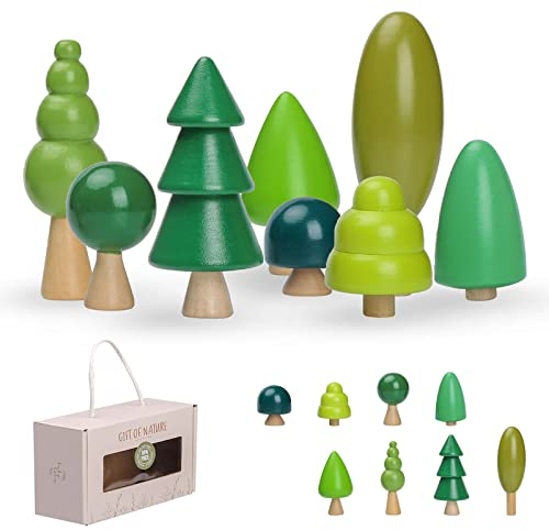 Jouets d'arbre en Bois pour Enfants, Décoration Rustique de Forêt d'arbres de Tailles Assorties pour Gâteau, Maison et Chambre d'enfant, Jouets Montessori pour Garçons et Filles (Arbre)