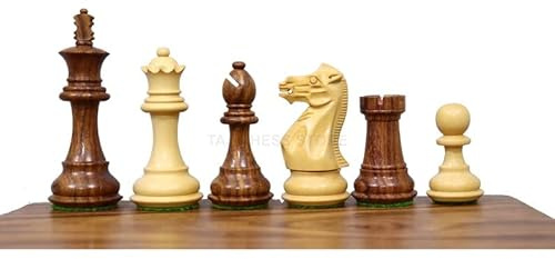 Taj Chess Store Schachfiguren für Profis, 8,9 cm, 2 extra Königinnen, handgefertigt, aus Holz, gewichtetes Schachset
