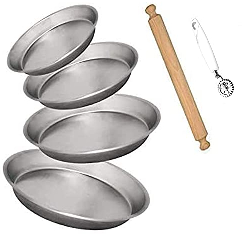 Kit 4 ruoto (Stampo tortiera) per pastiera napoletana/crostata + mattarello + tagliapasta