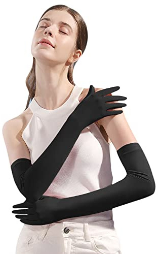 ITODA 1 Pair UPF 50+ Sunblock Arm Sleeve Driving Gloves Touchscreen Mittens Summer Cooling Gloves for Cycling Fishing Climbing Gardening Dance Party