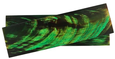 Buddha4all Honey Water Buffalo Horn Scales Streaked Buffalo Horn Scales Fixed Blade Hunting Knife Pair Handles Material for Knifes (GREEN)