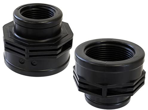 AERZETIX - C61520 - Set di 2 riduzioni/raccordi per avvitare femmina/femmina - filettatura 1 1/2''x1'' - nipplo ridotto filetto interno - PN 6 bar - in plastica