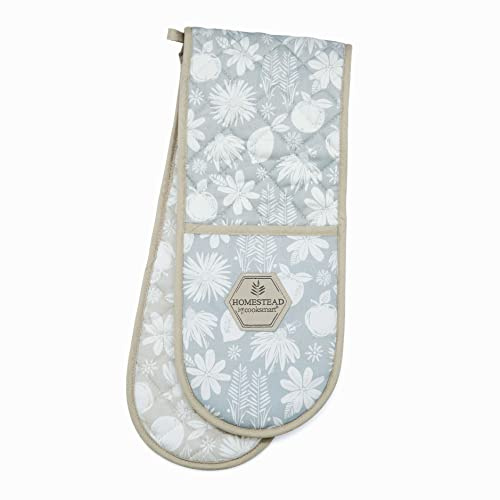 Cooksmart Double Oven Gloves Heat Resistant | British Designed Heat Resistant Oven Gloves | Modern Oven Mitt & Potholder for Home Cooking | Heat Protection Kitchen Oven Gloves - A Winters Tale