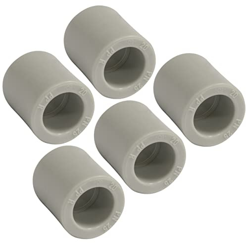 AERZETIX - Juego de 5 Manguitos Iguales en PPR/Polipropileno Ø20mm PN25 para Soldar - Fontanería-Calefacción Trabajos Instalación de Agua Potable Alimentación Presión Racor Tubo