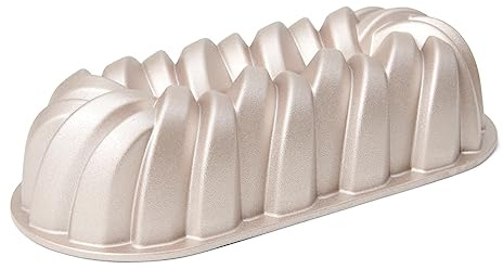 patisse 04503 - Moule cake tressé, Moule à pain et brioche torsadé – Fonte d’aluminium, beige doré, 31x14x8cm