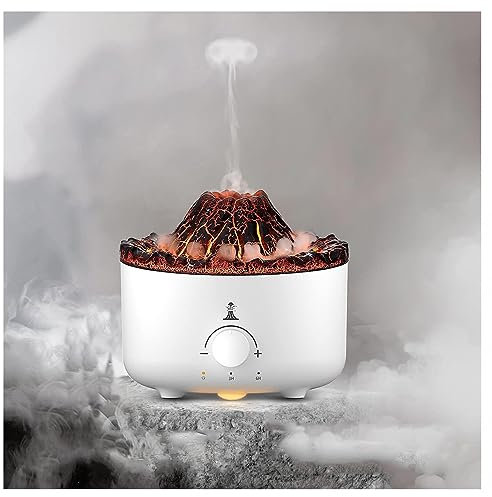 Diffuseur Huiles Essentielles Flame, Difusseur D Huile Essentiel électrique 2 Couleurs/Formes De Fumée,Minuterie,Télécontrôle, Humidificateur D'air pour Chambre,Bureau,Spa,Yoga,D