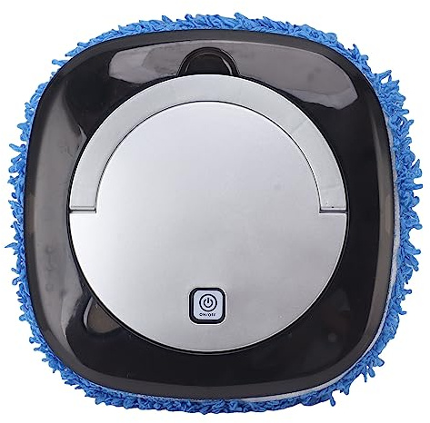 Robot Vacuum and Mop, Automatic Floor Mopping Robot with Scrubbing Water Tank, Battery Powered Smart Robotic Vacuum Cleaner for Hard Floor & Household Cleaning, Silver