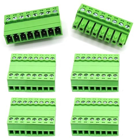 Kuosbiu 5 Set 8 Pin 3.81mm Pitch Screw Terminal Block Connector for 28-16AWG, Pluggable Quick Connector
