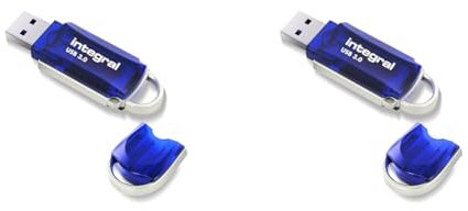 Integral 64GB USB 3.0 Flash Drive Courier Blue up to 100MBs (Pack of 2)