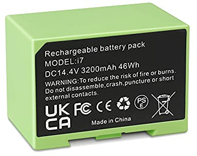 SLODA i7 i3 i4 Ersatz Akku für iRobot Roomba e und i Serie i7 i7+ i3 i3+ i4 i4+ 4624864 ABL-D1 Staubsauger [3200mAh]