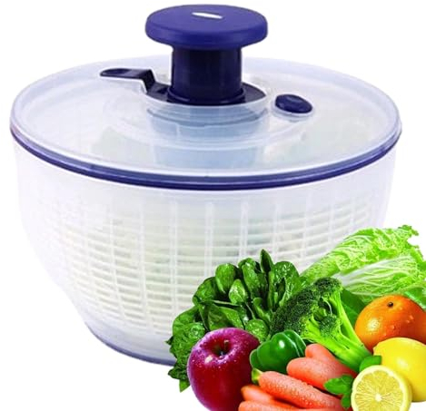Quzente Essoreuse À Salade, Égouttoir De Déshydrateur De Fruits Ménage, Bol De Séchage De Mac À Laver Les Fruits De Type Presse, Laveuse À Salade Manuelle pour La Cuisine
