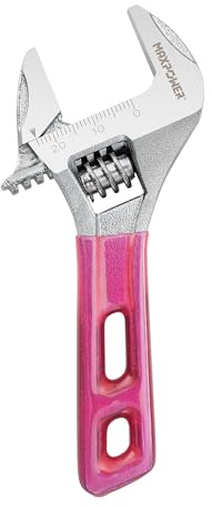 MAXPOWER Verstellbarer Schraubenschlüssel mit breiter Backe, 10,2 cm breite Backenkapazität, verstellbarer Schraubenschlüssel, 25 mm Öffnung