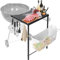 GFTIME Grill Beistelltisch, Seitentisch für Weber Kettle 47/57/67cm Kugelgrill, Weber Smokey Mountain 47/57cm Grill, Master-Touch Holzkohlegrill, Premium Grill Zubehör, Holzkohle Kegelgrilltisch