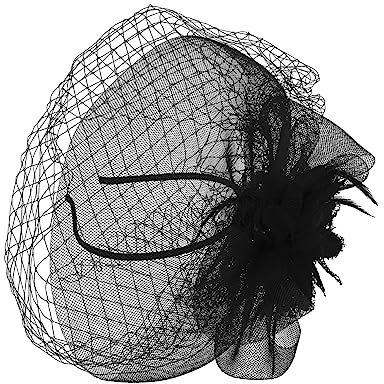 WRITWAA Festlicher Mesh Garn Kopfschmuck Damen Eleganter Schleier Hut Hut Brautschleier Kopfschmuck Party Accessoire