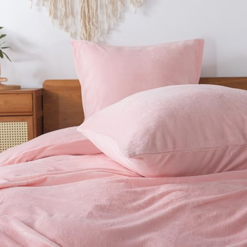 WUMIUER Plüsch Kissenbezüge 40 x 80 (Set mit 2) Rosa - Weich Flauschig Kissenbezug mit Reißverschluss für Bett Sofa Couch Kissen 40 x 80 cm - Deko Kissenhülle Kopfkissenbezug