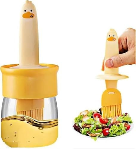 Botella de aceite con cepillo de silicona para cocinar, 500 ml