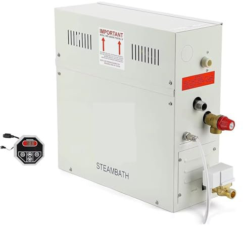 KAKAK Saunaheizung, 15 kW Luxus-Dampfdusch-Set, Dampfbad, Spa-Generator, türkischer Hamam-Dampfduschgenerator mit selbstentleerender Heim-, Hotel-, Spa-Dusche