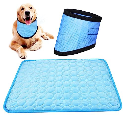 SEWOART Summer Dog Care Cooling Scarf Pad Instant Cooling Bandana Ice Silk Mat for Dogs
