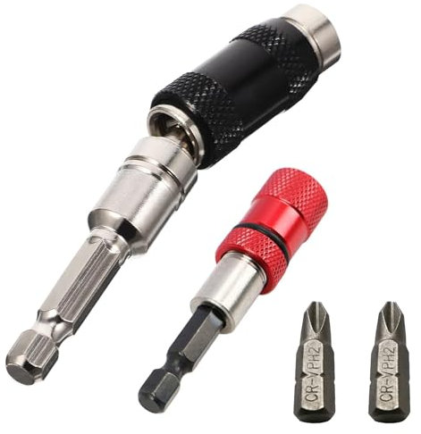 2Pz Portainserti Magnetico 1/4, Portainserti Sgancio Rapido& Portainserti Magnetico Ruotare con 2 Bits PH2, KEPKKU Porta Bit per Cartongesso Porta Inserti Magnetico per Avvitatore Portapunte Magnetico